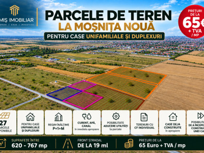 Teren 760 mp, CF individual – Moșnița Nouă | 0% comision