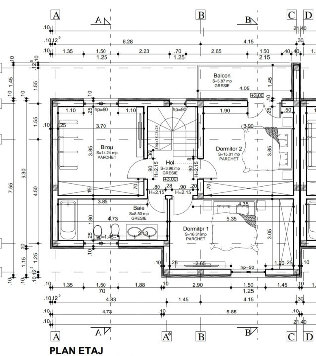 Cartierul Primaverii - Duplex cu Suprafata utila 125 mp, 3 dormitoare 