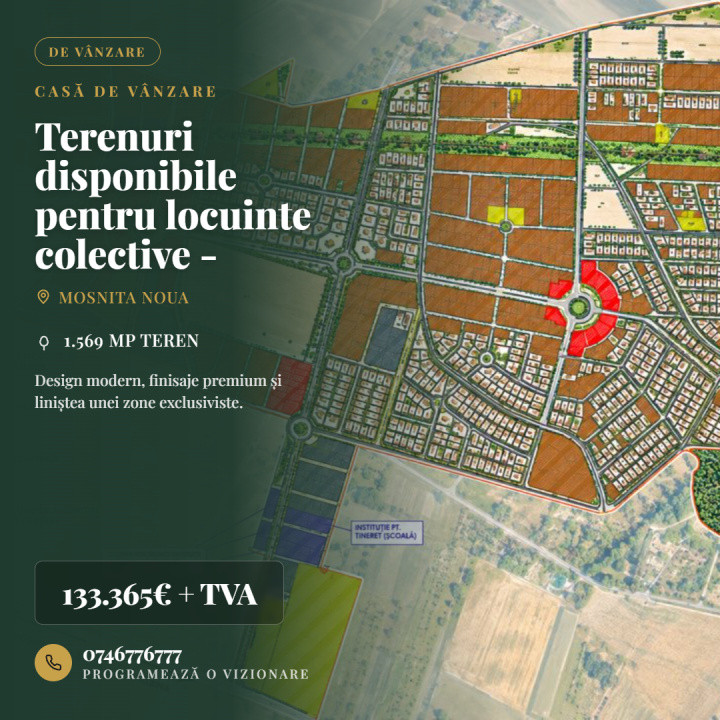Terenuri disponibile pentru locuinte colective - S+P+2E-5E+M 