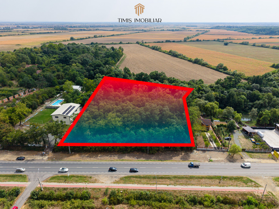 Teren 7.500 mp cu FS 91 m la E70 și Bega – ideal dezvoltare servicii