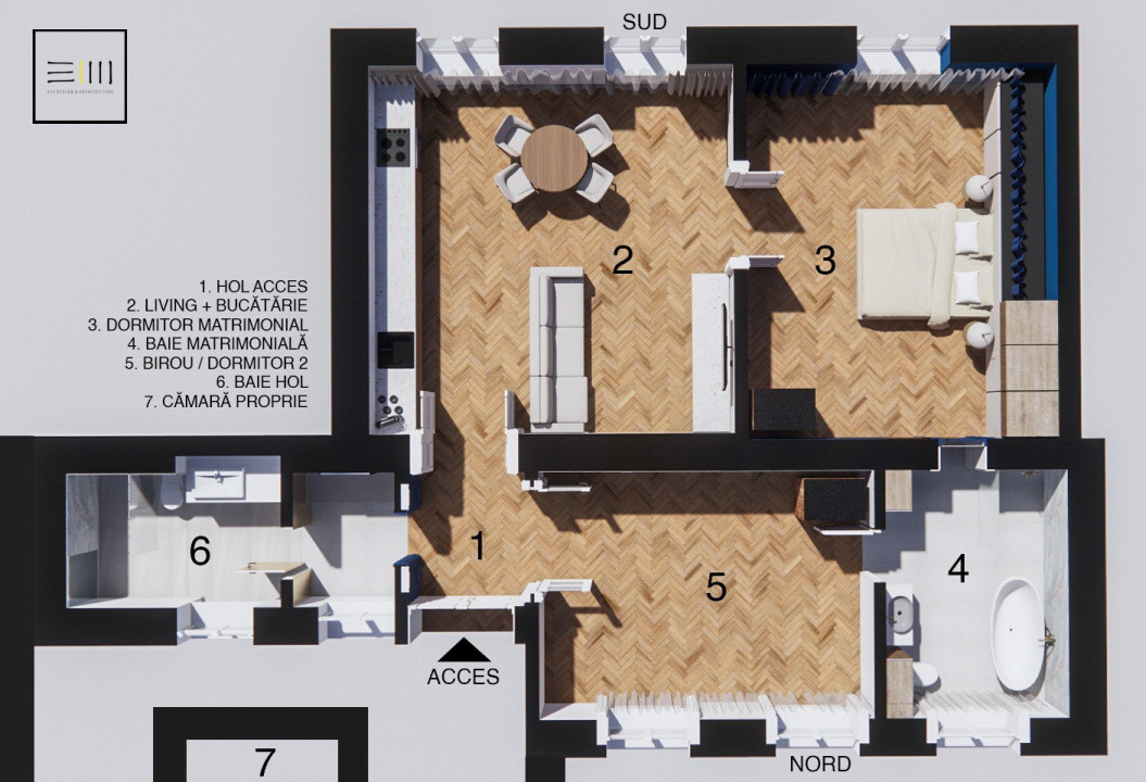 Historic charm meets modern design – 3-room apartment in Sinaia