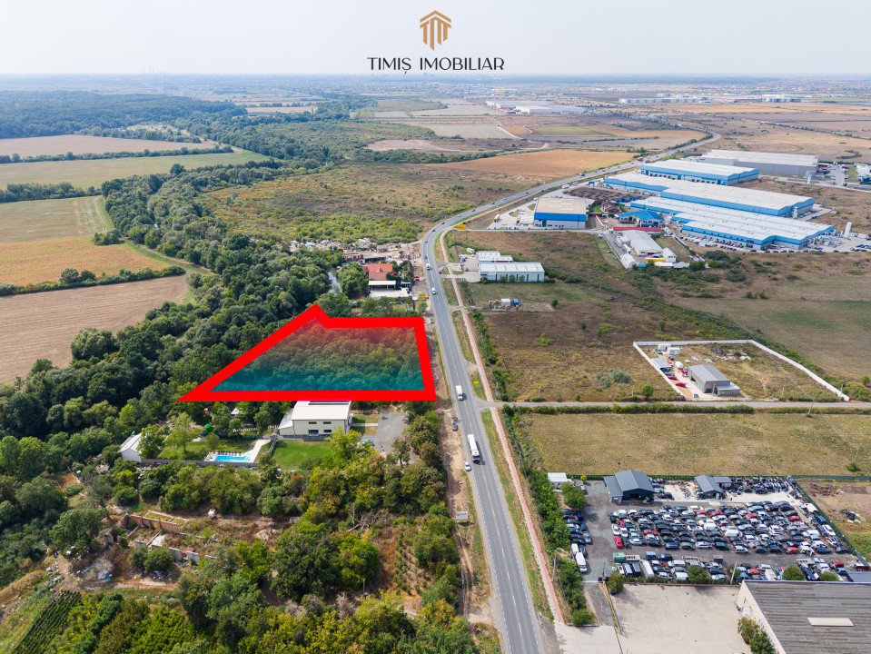 Teren 7.500 mp cu FS 91 m la E70 și Bega – ideal dezvoltare servicii