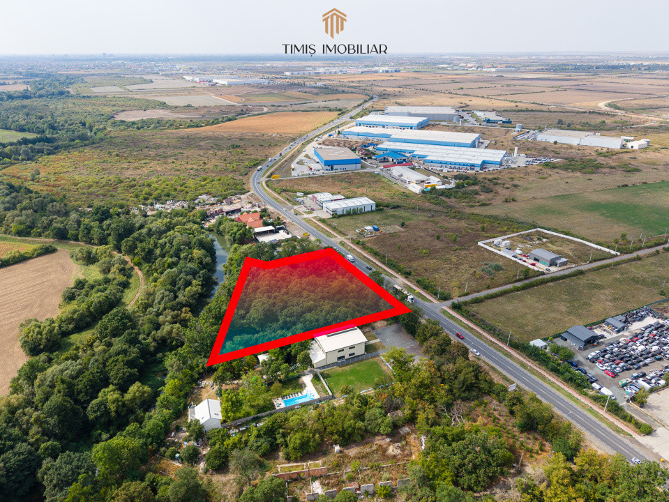 Teren 7.500 mp cu FS 91 m la E70 și Bega – ideal dezvoltare servicii